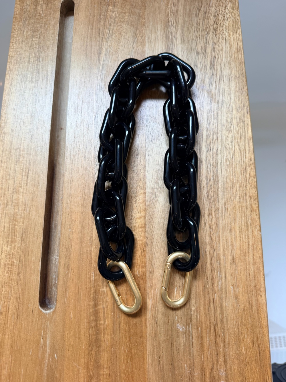 Clare V Shortie Strap - Black Resin NWT $95